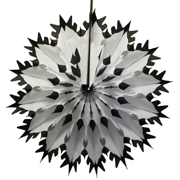 3-Pack Devra Party 19 Inch Tissue Paper Snowflake Decoration, Black Tip