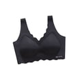 thumbnail image 3 of QIUOMBBP Womens Jelly Bras Scalloped Seamless Full Coverage Pull On Bra Soft Comfort Wireless Tshirts Bralettes Black XXL, 3 of 4