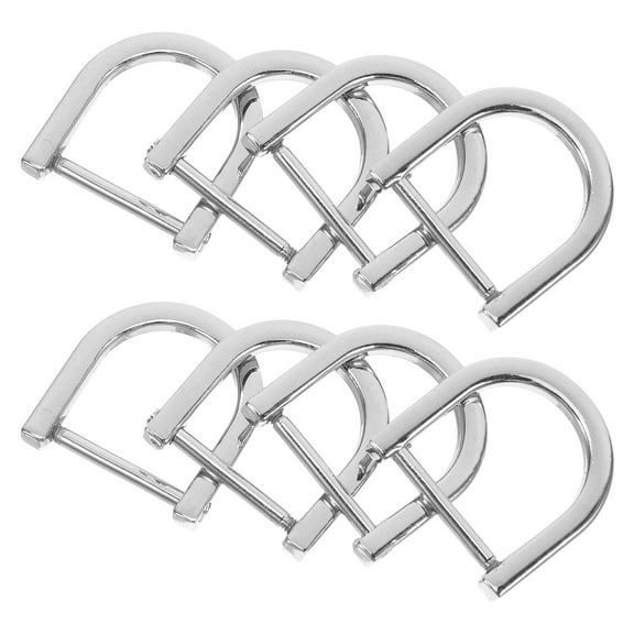Hemoton 8Pcs Mini D Ring D-Metal Ring Buckle Small D-Shape Buckle Rings for Keychain Buckle Hardware Bags DIY Leather Craft Silver