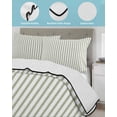 thumbnail image 4 of Quilts Twin-XL Size Bedding Set, Sage Green Vertical Striped Lightweight Quilted Comforter, Farmhouse Thin Line Stripes Soft Reversible Bedspread Coverlet with Pillow Covers for All Season, 68" x 98", 4 of 7