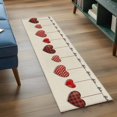 thumbnail image 3 of Red Love 2'x6' Runner Rugs for Hallway Kitchen Bedside Non Slip Washable, Valentine's Day Heart Red Plaid Beige Entryway Rug Runners with Rubber Backing, Long Carpet Runner for Laundry Room, 3 of 8