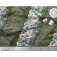 thumbnail image 3 of Soimoi Green Poly Georgette Fabric Grandiflora Roses Floral Print Fabric by the Yard 42 Inch Wide, 3 of 3