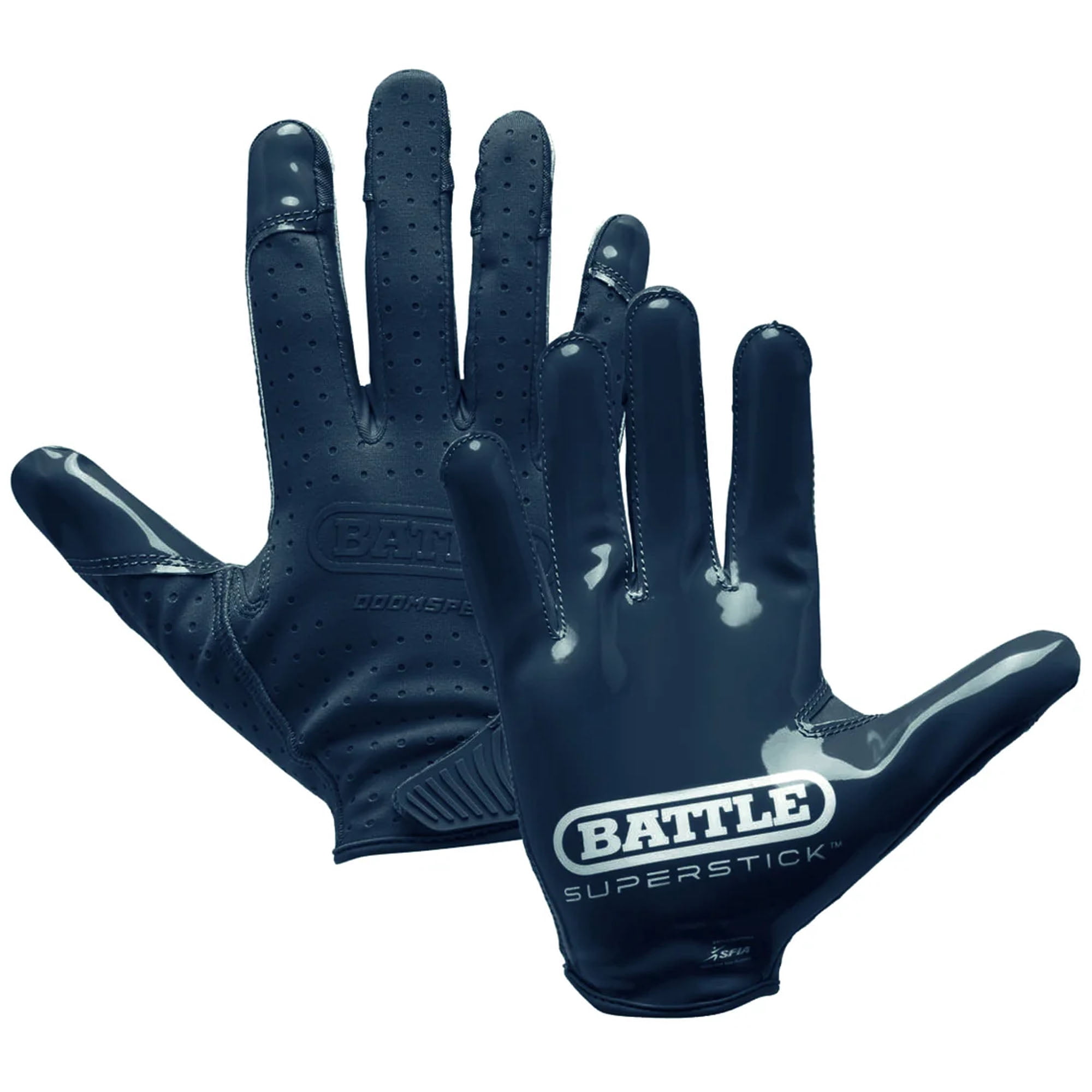 Battle Sports Youth Doom Speed Receiver Football Glove - Navy - Medium