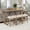 Brown, variant on 4-Piece Bar Table Set with Power Outlet, Dining Bar Table and Chairs Set with 3 Padded Stools, Space Saving Bar Table Set for Living Room, Dining Room, Game Room, Brown