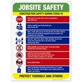 thumbnail image 1 of Construction Social Distancing Sign, Jobsite Safety Covid 19 Rules Sign, 18x24 Corrugated Plastic, 1 of 1