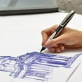 thumbnail image 6 of Schneider Ray Cartridge Rollerball Pen M (Medium), Refillable, White/Dark Gray Barrel, Royal Blue Erasable Ink Cartridge, Pack of 1 Pen (187849), 6 of 8