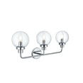 thumbnail image 2 of Hanson 3 lights bath sconce in brass with clear shade, 2 of 7