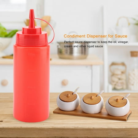 

Tebru Condiment Dispenser for Sauce 460ml 10pcs / Set Plastic Condiment Dispenser for Sauce Oil Cream Vineger Condiment Dispenser