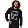 thumbnail image 3 of Date Vegan Girls Funny Vegetarian Gym Men's Big & Tall Long Sleeve Graphic Tee Brisco Brands 2X, 3 of 5