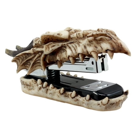 Stapler Decorative Ebros Gift Skeleton Bone Dragon Head Stapler 6.75