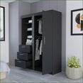 thumbnail image 4 of Armoires with 2 Doors 3 Drawers 4 Shelves | Black | Engineered Wood, 4 of 7