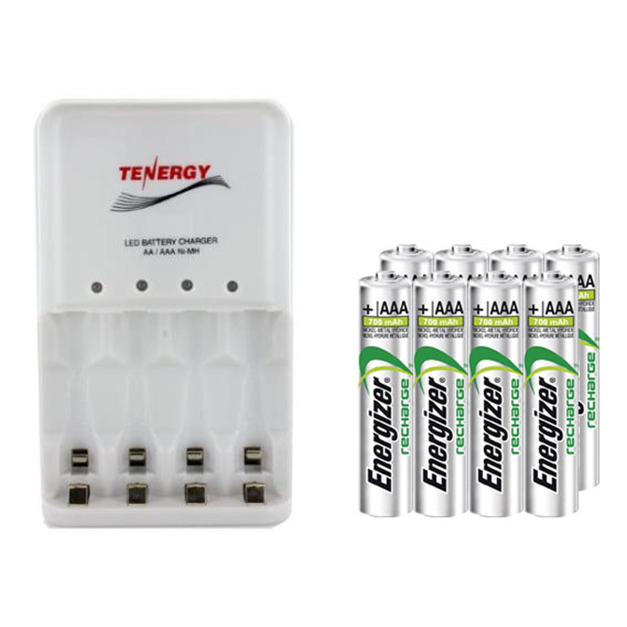 4 Bay AA / AAA LED Smart Battery Charger & 8 AAA 700 mAh Energizer