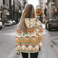 thumbnail image 3 of FOR U DESIGNS Aztec Tribala Hoodies Oversized Pullover Sweatshirt for Women Size L Ladies Tunics Casual Shirts Long Sleeve Hoodie Pullover Down-Shoulder Collar Tops, 3 of 7