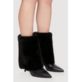 thumbnail image 2 of Women's Trendy Faux Fur Slanted Kitten Heel Pointed Toe Booties, 2 of 3