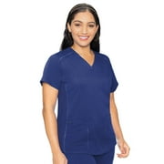 Med couture Womens Touch collection V-Neck Shirttail Hem Kerri Scrub Top, galaxy Blue, XXXXX-Large