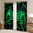 thumbnail image 2 of Manfei Futuristic Green Game Console Blackout Curtains Set of 2 (52x84 Each), Psychedelic Honeycomb Window Curtains, Teens Kids Boys Curtains and Drapes, Living Room Curtains Decor, 2 of 6