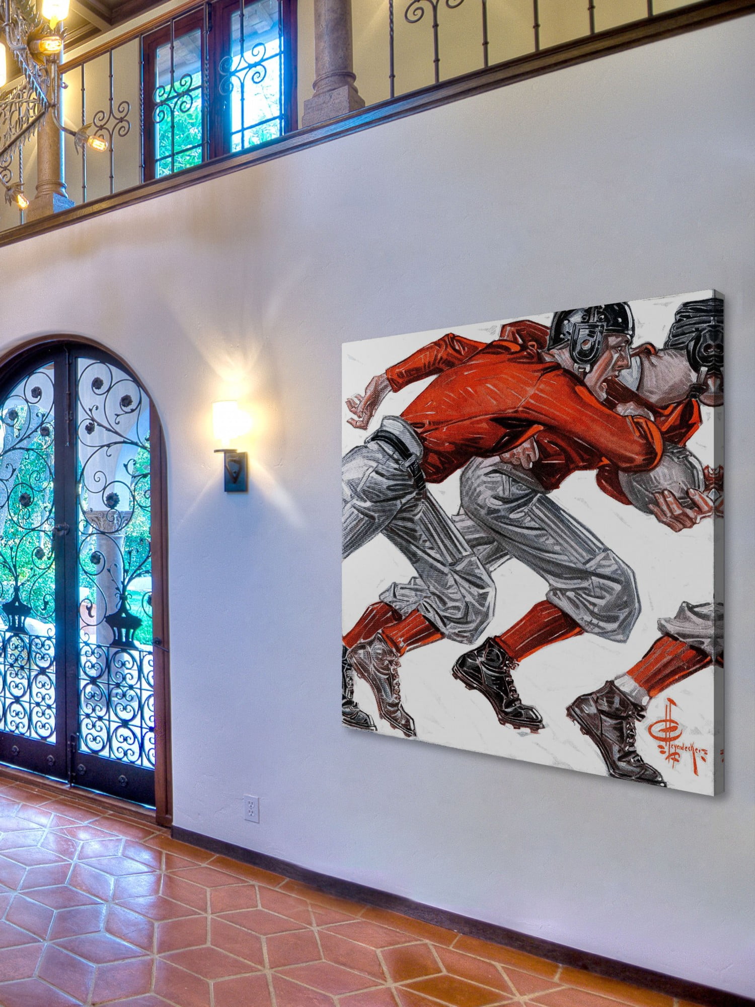 Marmont Hill Football Players by J.C. Leyendecker Painting Print on Wrapped Canvas