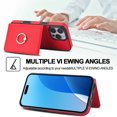 thumbnail image 4 of Wallet Case For iPhone 13 Pro, Luxury PU Leather [RFID Blocking] Card Slot Protective Cover, Hidden Metal Ring Kickstand Anti-Drop/Landscape Viewing, Luxury Shockproof Phone Case,Red, 4 of 7