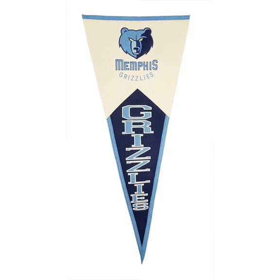 Memphis Basketball Grizzlies Classic Logo 17x40 OVERSIZED Vintage Wool Felt Pennant
