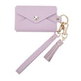 thumbnail image 1 of Cartera portafotos de 3 pulgadas con cierre a presión, de piel sintética, para guardar fotos, llaveros, bolsillo para viajes, regalo al aire libre, color morado, 1 of 14