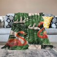 thumbnail image 2 of Fenyluxe Flamingo Leaves Throw Blankets for Sofa Couch Cottagecore Room Decor All Seasons Lightweight Soft Blanket Set 60x80in, 2 of 6