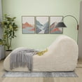 thumbnail image 3 of Rattaner Corduroy Chaise Lounge Chair Couch Indoor Boneless Oversized High-Density Sponge Soft Sofa for Yoga, Khaki, 3 of 8