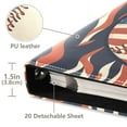 thumbnail image 3 of FORMRS 3 Ring Photo Album 4"x6" Self Adhesive Large Capacity PU Leather Cover, Baseball Pattern, 3 of 8