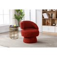 thumbnail image 4 of GZXS Swivel Cuddle Barrel Accent Chairs, 360 Degree Round Armchairs with Wide Upholstered, Fluffy Fabric Chair for Living Room, Bedroom, Office, Waiting Rooms (Red), 4 of 9