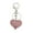 Silver-Light Pink, variant on Elegant Heart Keychain Full Rhinestones Cut Design Lightweight Build Keyring Ornament for Travel or Daily Carry