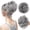 S-Salt and Pepper, variant on Large Messy Bun Hair Piece, Wavy Curly Scrunchie Synthetic Chignon Ponytail Hair Extensions, Thick Updo Hairpieces for Women, Fake Hair Bun Scrunchies for Daily Wear
