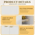 thumbnail image 3 of Sideboard Buffet Cabinet, Fluted Accent Cabinet with Adjustable Shelves, Console Table with Storage for Kitchen, Entryway, White, 3 of 8
