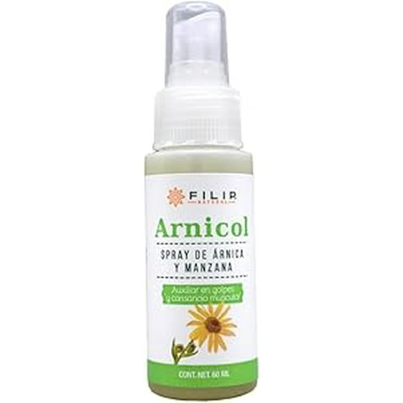 FILIP NATURAL, Arnicol Spray Desinflamatorio Árnica Y Manzana, Mentol Natural, Auxiliar En Dolores Articulares, Cansancio Muscular, Torceduras, Des-inflamatorio, Relajante, 60ml.