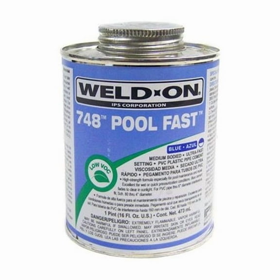 IPS CORPORATION 13343 Weld-On 748 0.25 Pint Pool Fast Mb PVC Glue Cement - Blue