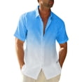 thumbnail image 1 of Men'S Casual Loose Fitting Short Sleeved Shirt Fashionable Lapel Shirt Top M, 1 of 4