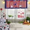 thumbnail image 6 of 2 Pack Valances for Windows, Independence Day Window Valances for Living Room/Bedroom/Bathroom, American Flag Patriotic Star Red Striped Light Filtering Kitchen Curtain Valance 42"W x18" L, 6 of 9