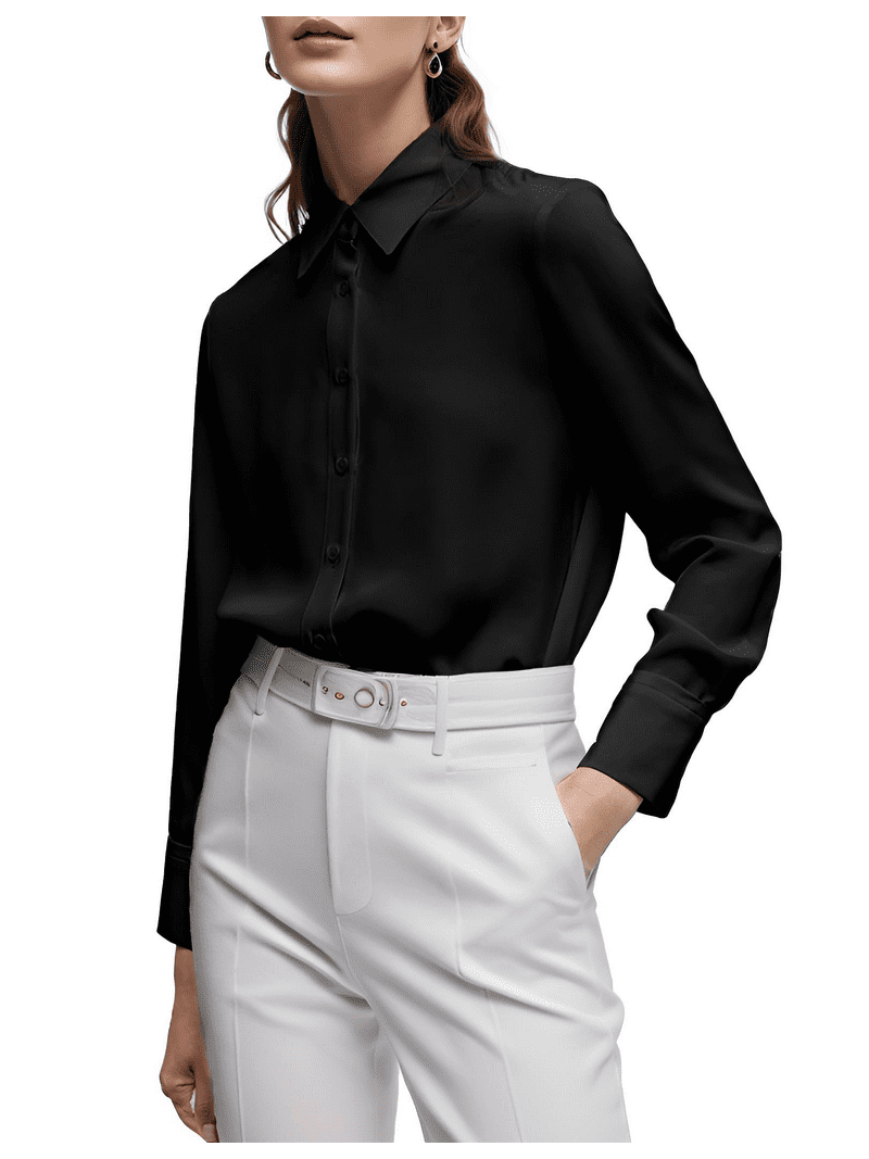 売れ筋商品|||ボス シャツ レディース トップス BAVATI - Blouse - black Weardear Black Blouses for Women Dressy Casual Long Sleeve
