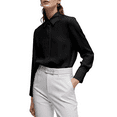 thumbnail image 2 of Weardear Black Blouses for Women Dressy Casual Long Sleeve Button Down Shirt Collared Work Office Business Chiffon Blouse Shirt Tops, 2 of 7