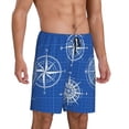 thumbnail image 2 of Kdxio Compass Print Mens Sleep Shorts Bottoms Soft Comfy Pajama Wear Pants with Drawstring Pockets, 2 of 5