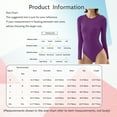 thumbnail image 7 of Doomiva Women's Scoop Neck Bodysuit Long Sleeve Solid Color Stretch Leotard Jumpsuit Tops Blue XXL, 7 of 7