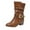 Brown, variant on COM1950s Women's Winter Boots, Women's Winter Casual Ankle Boots, Solid Color, Pointed Toe, Mid-Heel, Side Zipper, Boots for Women with Heel, Shoes Women Heels, Women's Winter Shoes