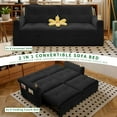 thumbnail image 4 of Loveseat Sofa Bed with Pull Out Bed,Sleeper Sofa with Pockets and USB,Modern 2 Seater Convertible Small Couch for Living Room Bedroom Apartment, Black, 4 of 9