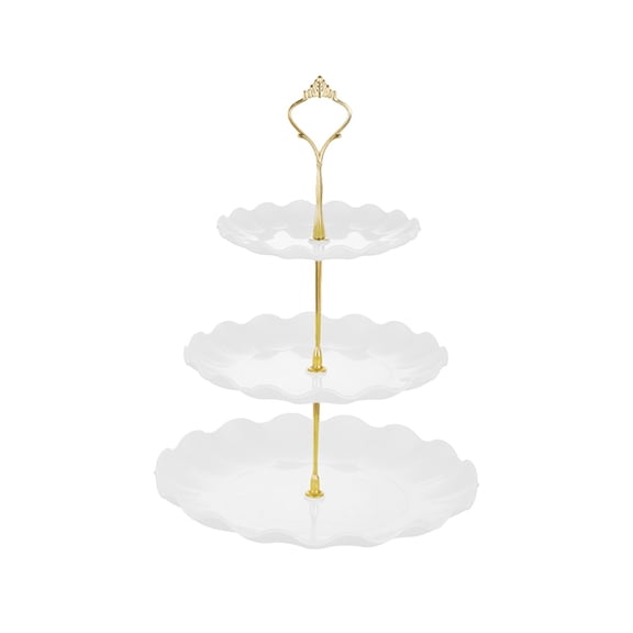 Cupcake Stand,Dessert Table Display Set,3-layer Cupcake Rack Decorative Trays Dessert Tower Tray,3-Tier Cupcake Stands for Dessert Table Display Set,3 Tier Clear Plastic Cake Stand(B)