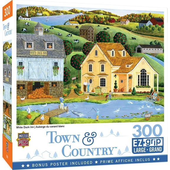 MasterPieces 300 Piece EZ Grip Jigsaw Puzzle - The White Duck Inn - 18"x24"
