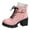 Pink, variant on Rokment Vintage Lace Platform Combat Boots for Women 2025 Fall Winter Fashion Casual Chunky High Heel Lug Sole Chukka Dress Ankle Booties Black Size 6.5