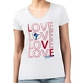 thumbnail image 4 of Women's G-III 4Her by Carl Banks White Philadelphia Phillies Love Graphic Team V-Neck Fitted T-Shirt, 4 of 5
