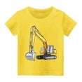 thumbnail image 5 of HVOBBTY T-shirt Décontracté à Manches Courtes Respirant pour Tout-Petits, T-shirt Imprimé à Manches Courtes Col Rond Demi-Manches Décontracté Polyvalent Jaune, 4 Ans, 5 of 5