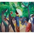 thumbnail image 2 of August Macke 16x15 Black Ornate Wood Framed Double Matted Museum Art Print Titled - Promenade (1913), 2 of 5