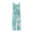 thumbnail image 3 of Hvot&aat Women's Back Straps One Piece Pants Round Neck Button Sleeveless Jumpsuit Vintage Printed Overall, 3 of 4