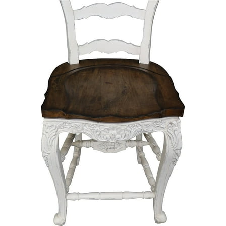 Timeless French Country Counter Stool with Carved Details