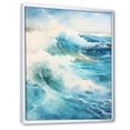 thumbnail image 2 of Designart "Contemporary Collage Of Coastal Scenery" Coastal Ocean Floater Framed Canvas Art Print, 2 of 5